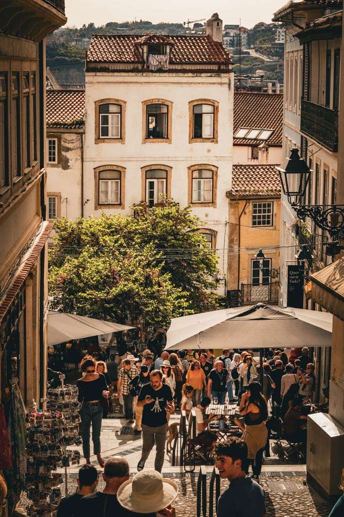 City view of Coimbra city centre Portugal