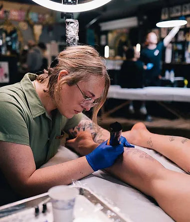 a man having a tattoo