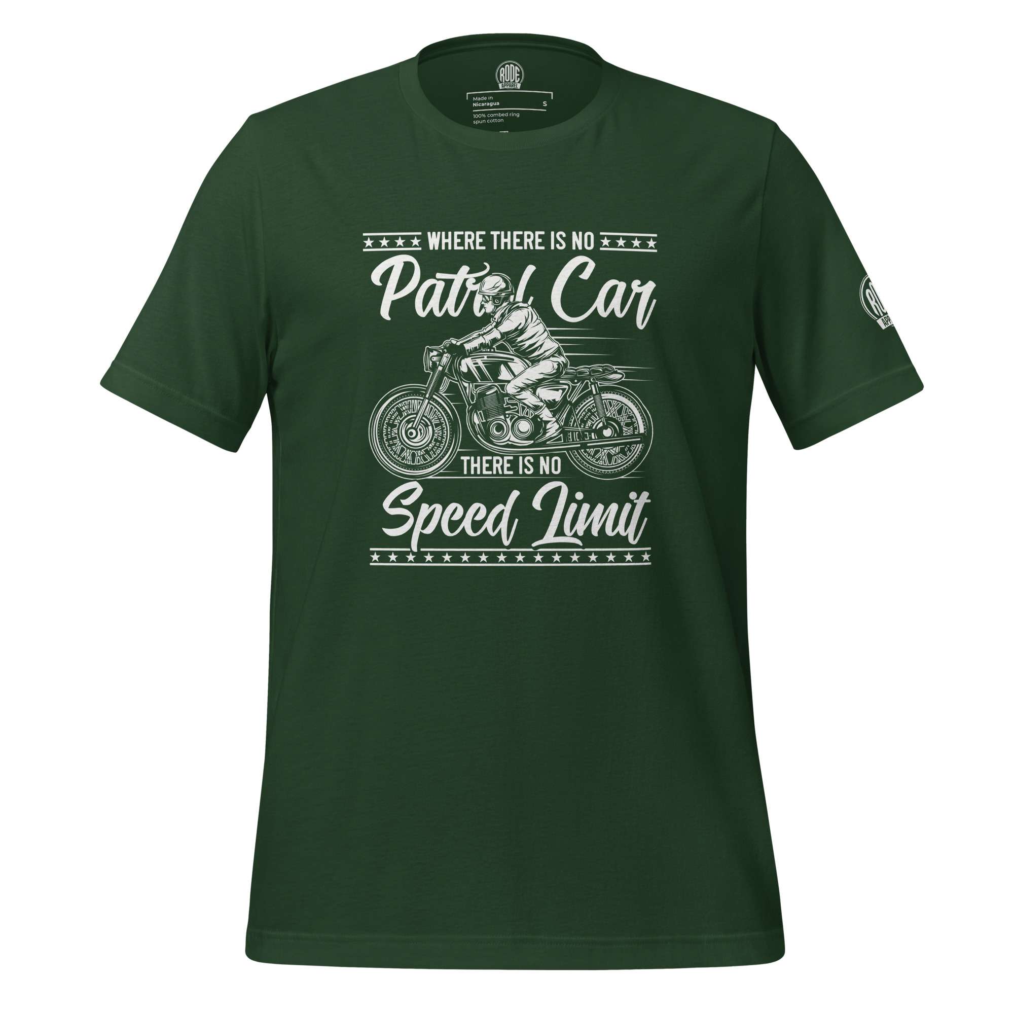 Unisex Patrol car T shirt front Green