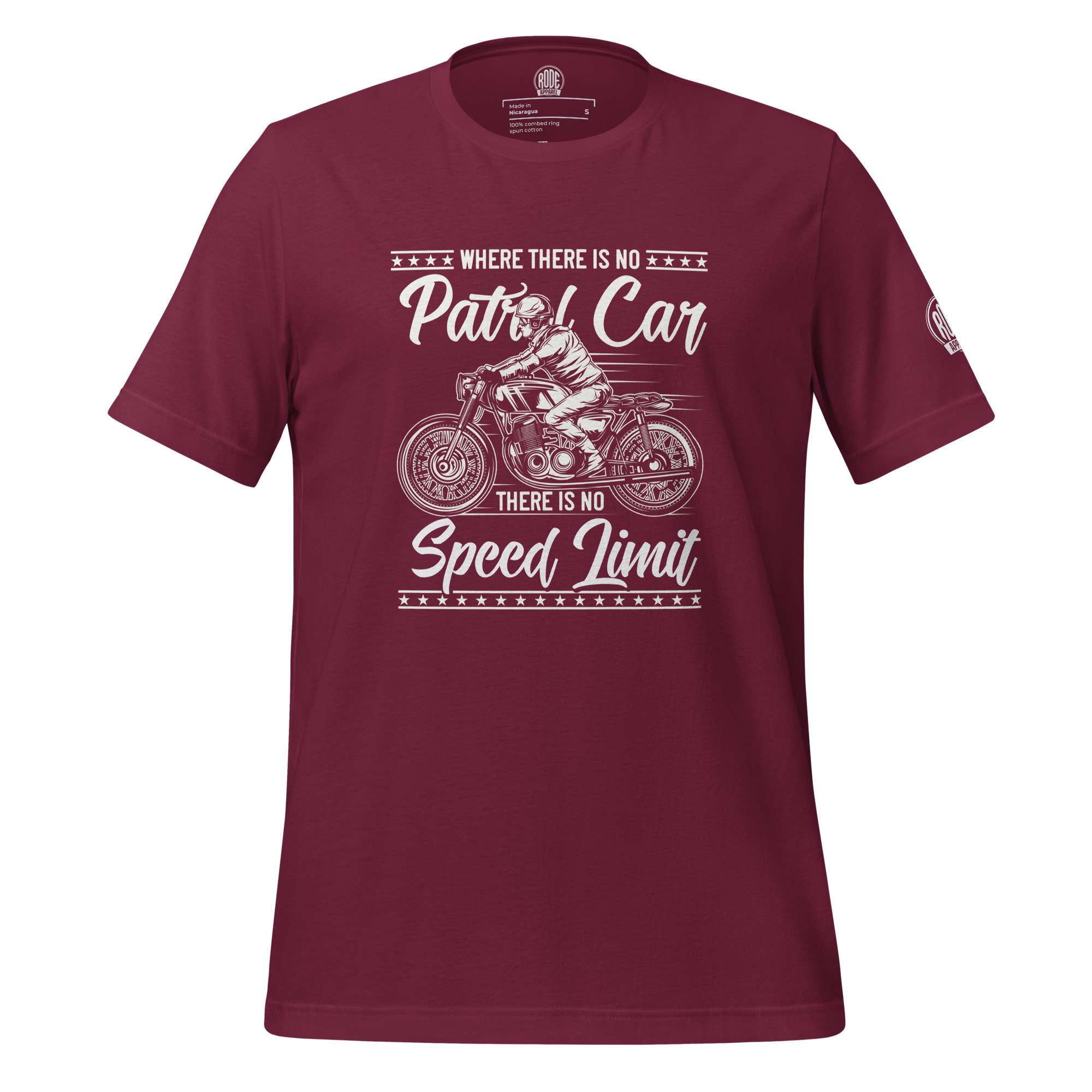 Unisex Patrol car T shirt Maroon front