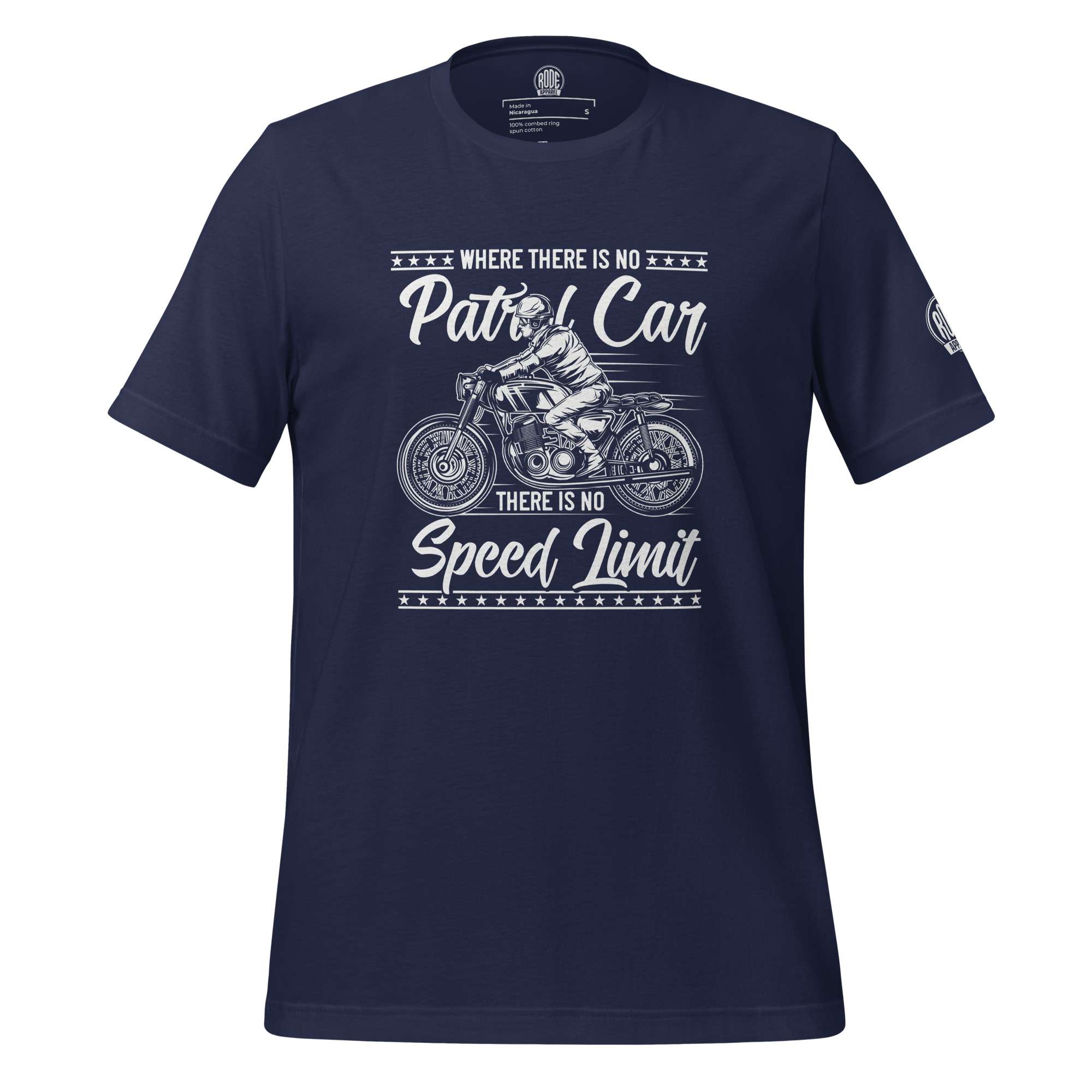 Unisex Patrol car T shirt Navy front