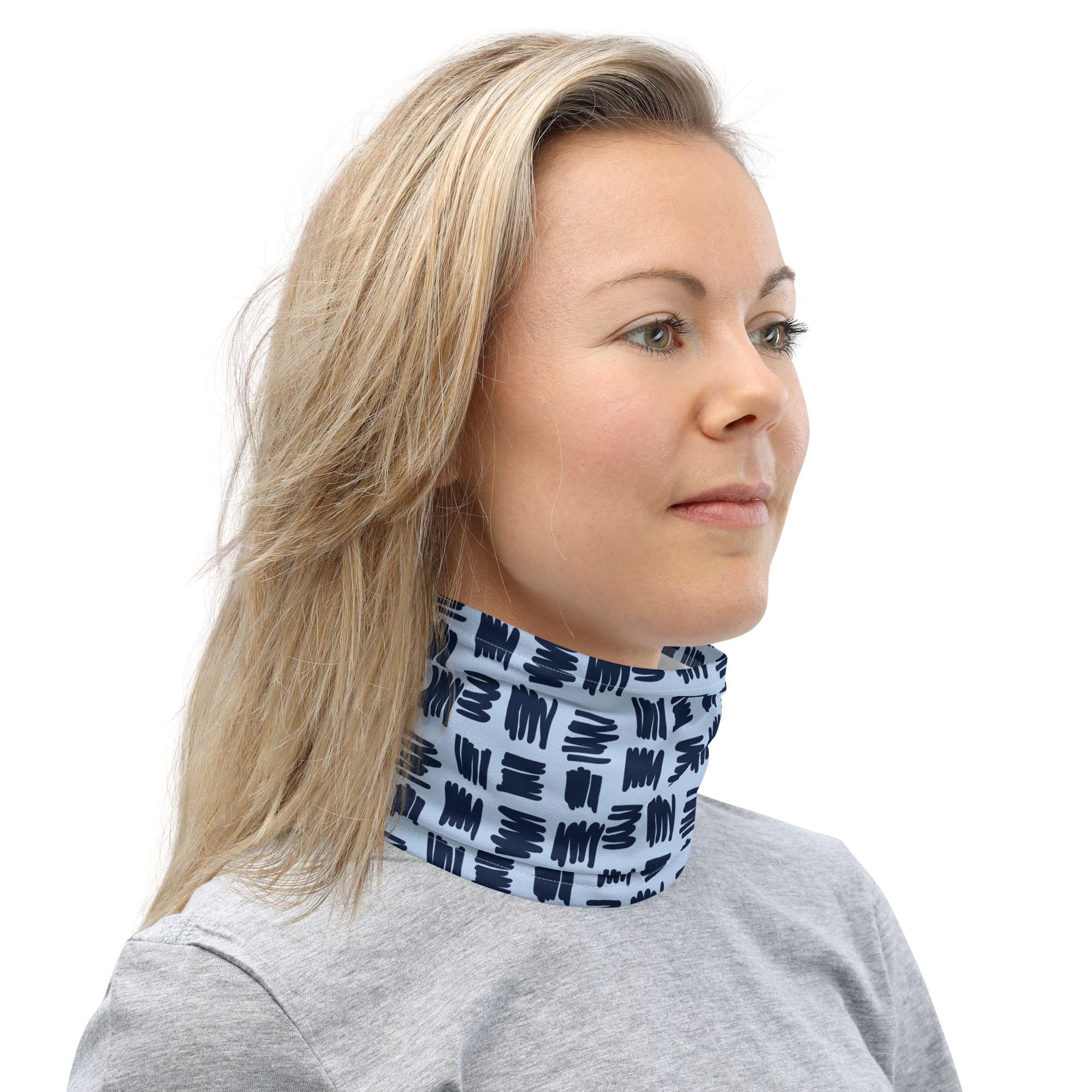 Neck Gaiter Blue and Black