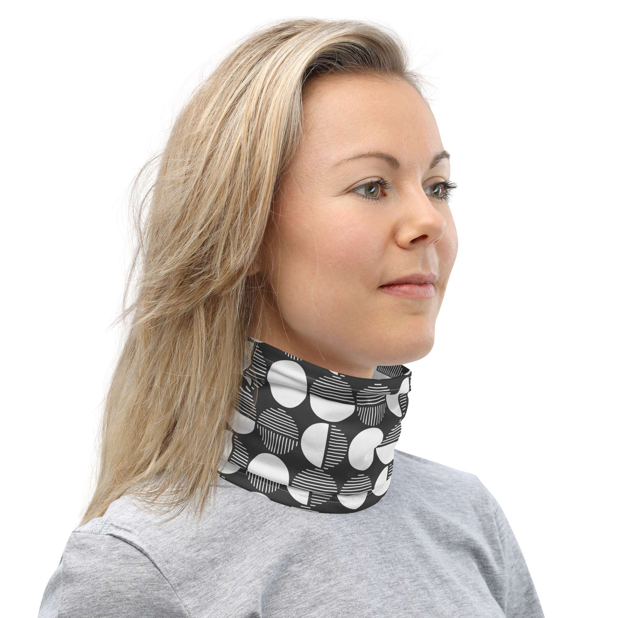 Neck Gaiter Black and White