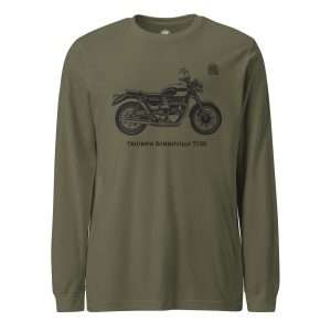 Triumph Bonneville T100 Long sleeve T shirt Military green