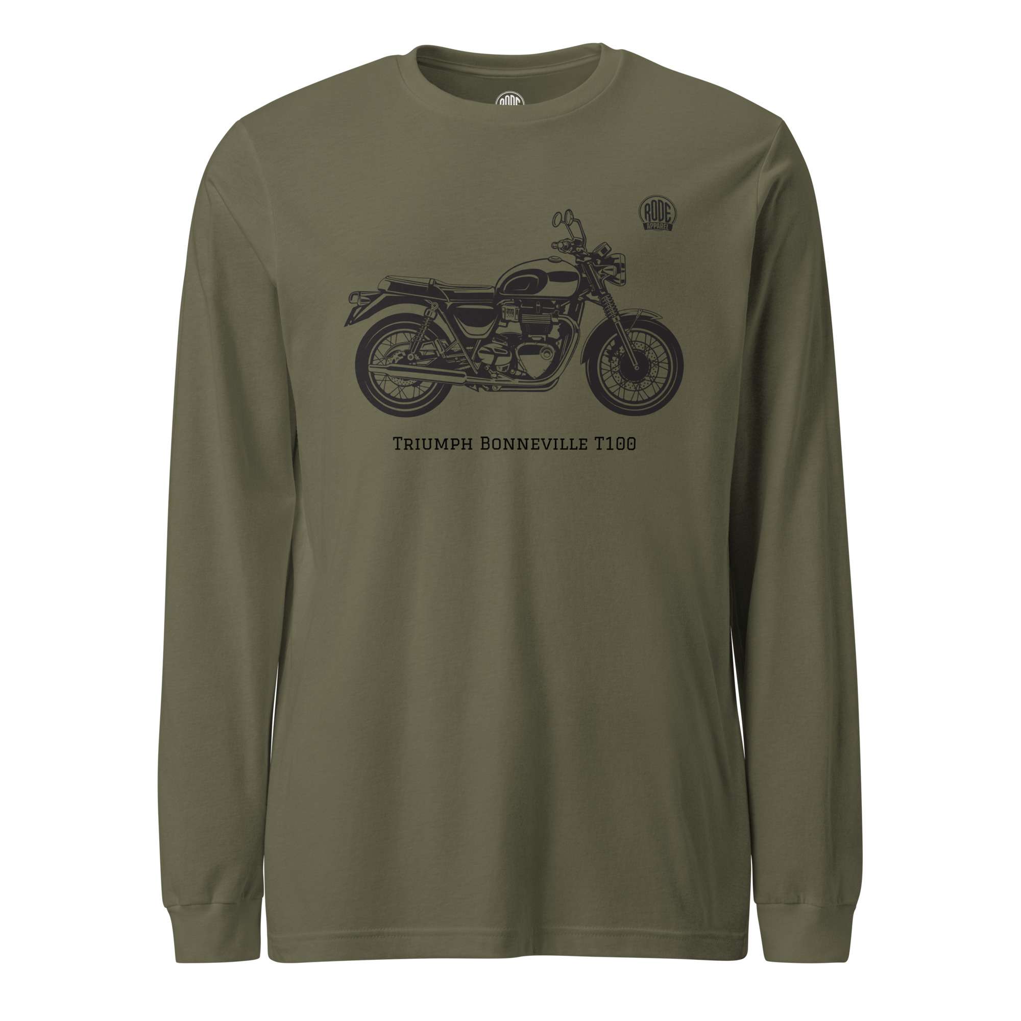 Triumph Bonneville T100 Long sleeve T shirt Military green