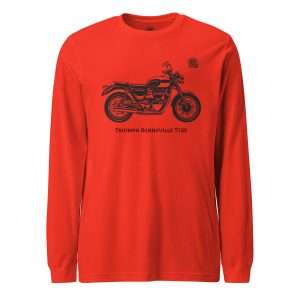 Triumph Bonneville T100 Long sleeve T shirt Poppy