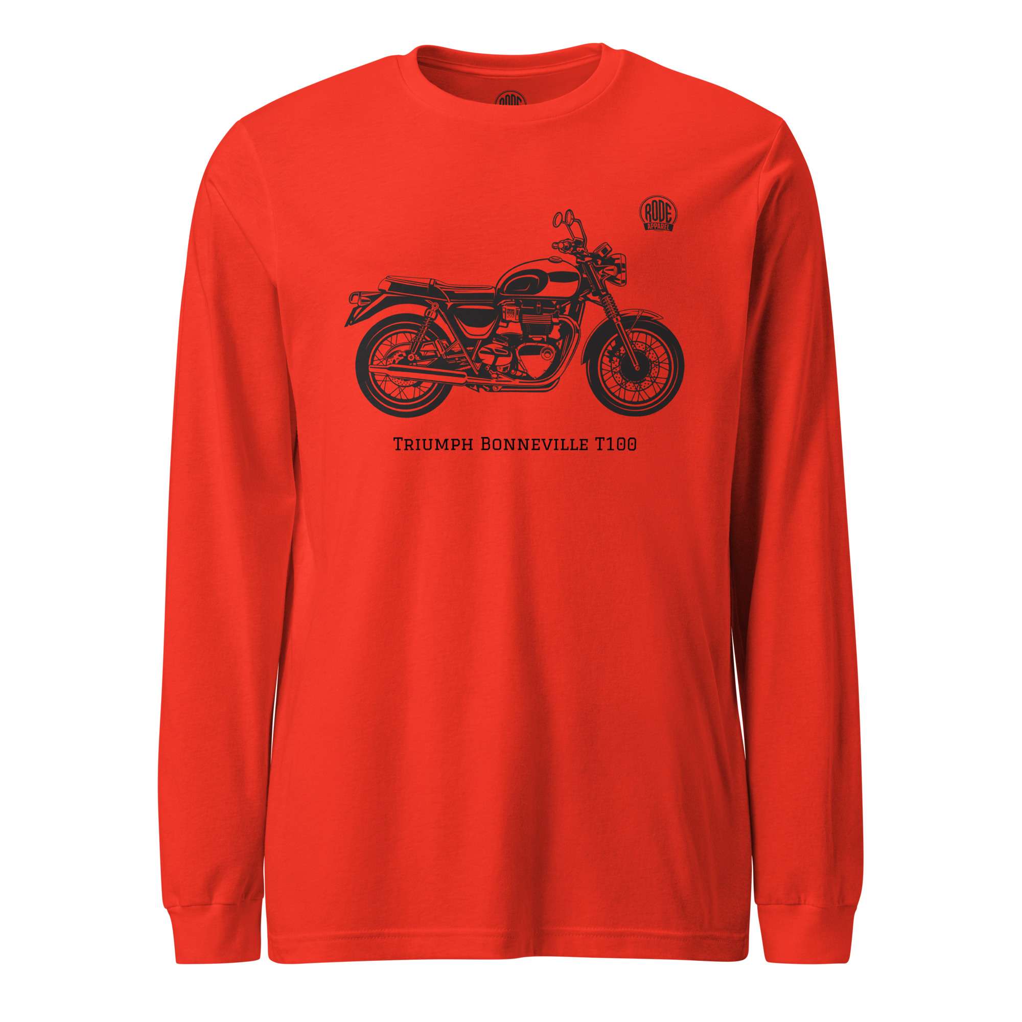 Triumph Bonneville T100 Long sleeve T shirt Poppy