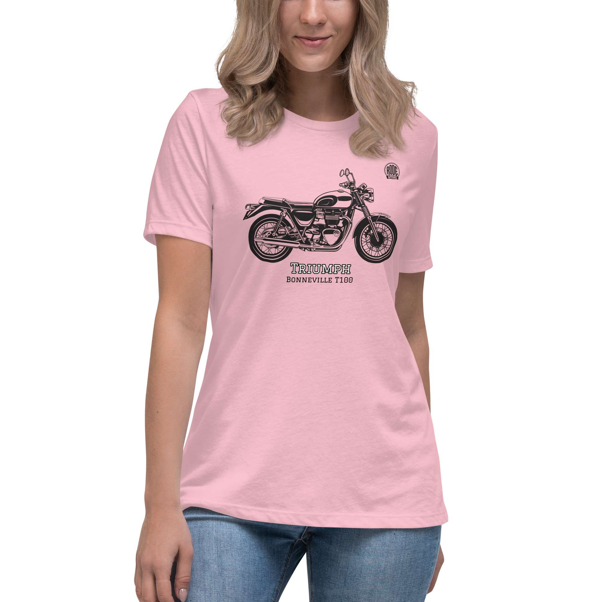 Triumph T100 womens T-Shirt Pink