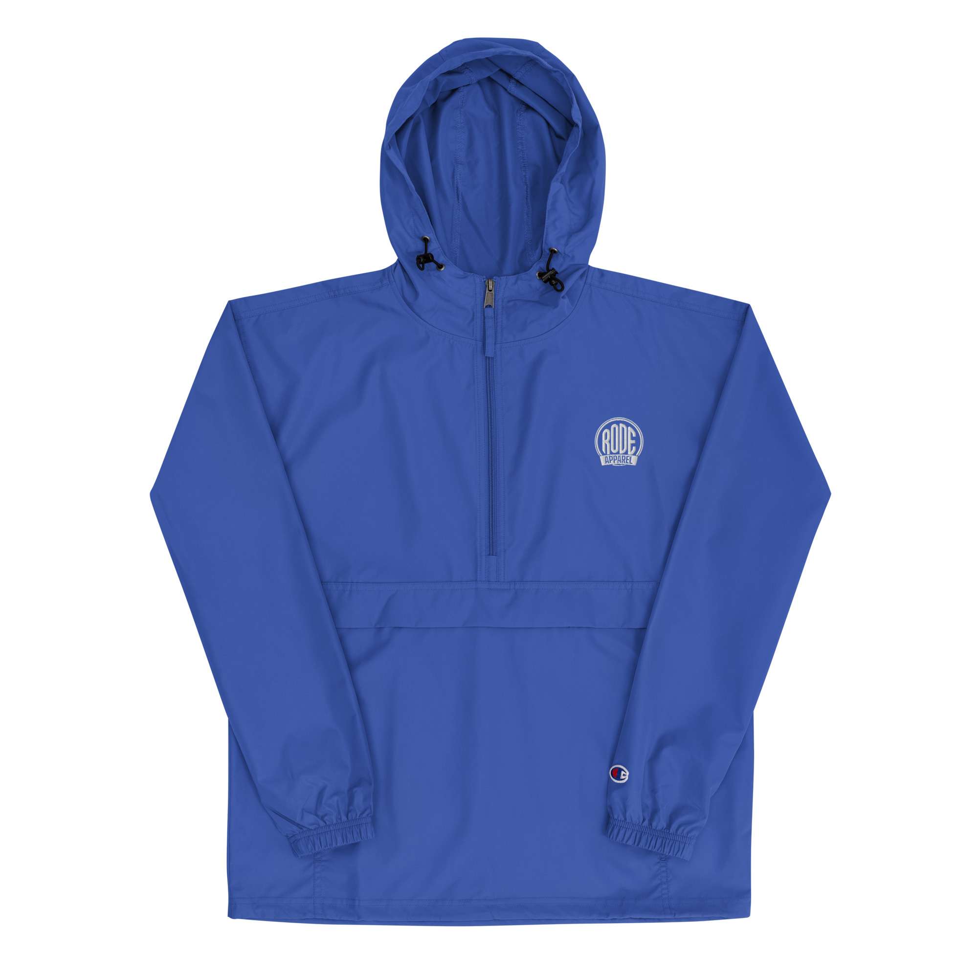 Rode Embroidered Champion packable jacket Royal Blue