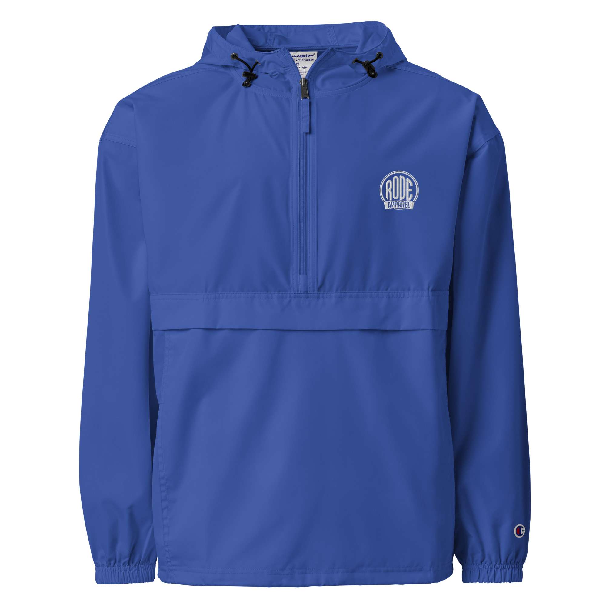 Rode Embroidered Champion packable jacket Royal Blue