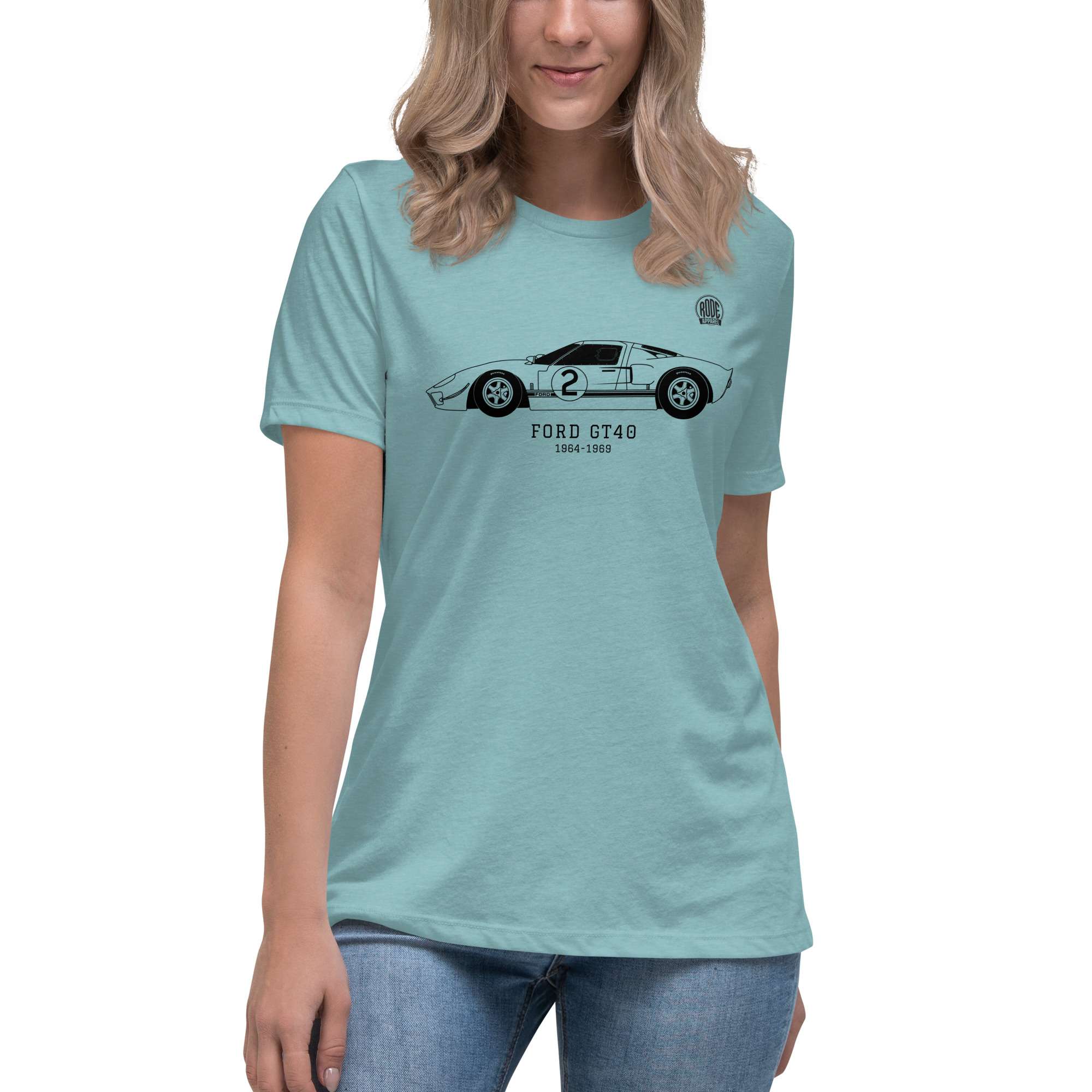 Ford GT40 T-shirt Womens Blue Lagoon