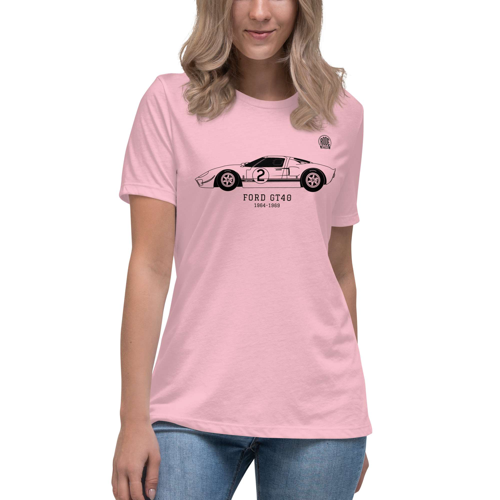 Ford GT40 T-shirt Womens Pink