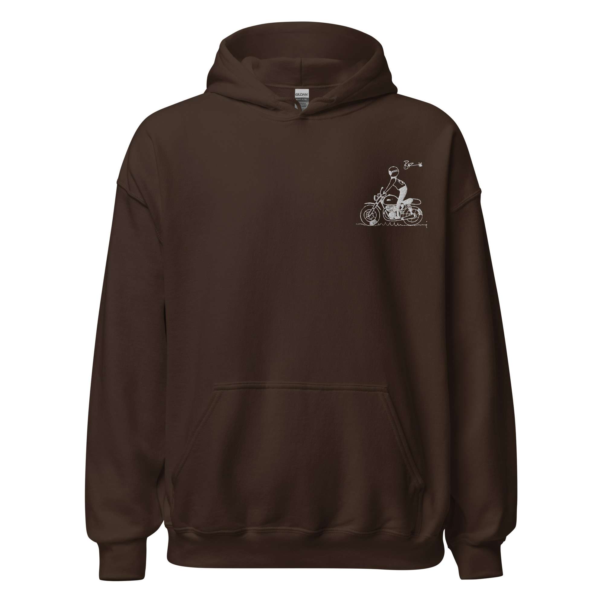 Stand embroidered hoodie Chocolate