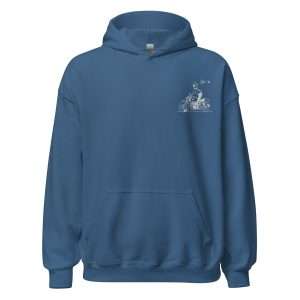 Stand embroidered hoodie Blue