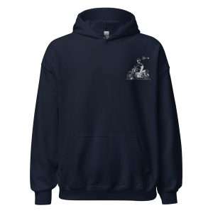 Stand embroidered hoodie Navy