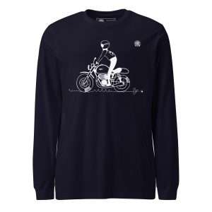 Stand long sleeve T-shirt Navy