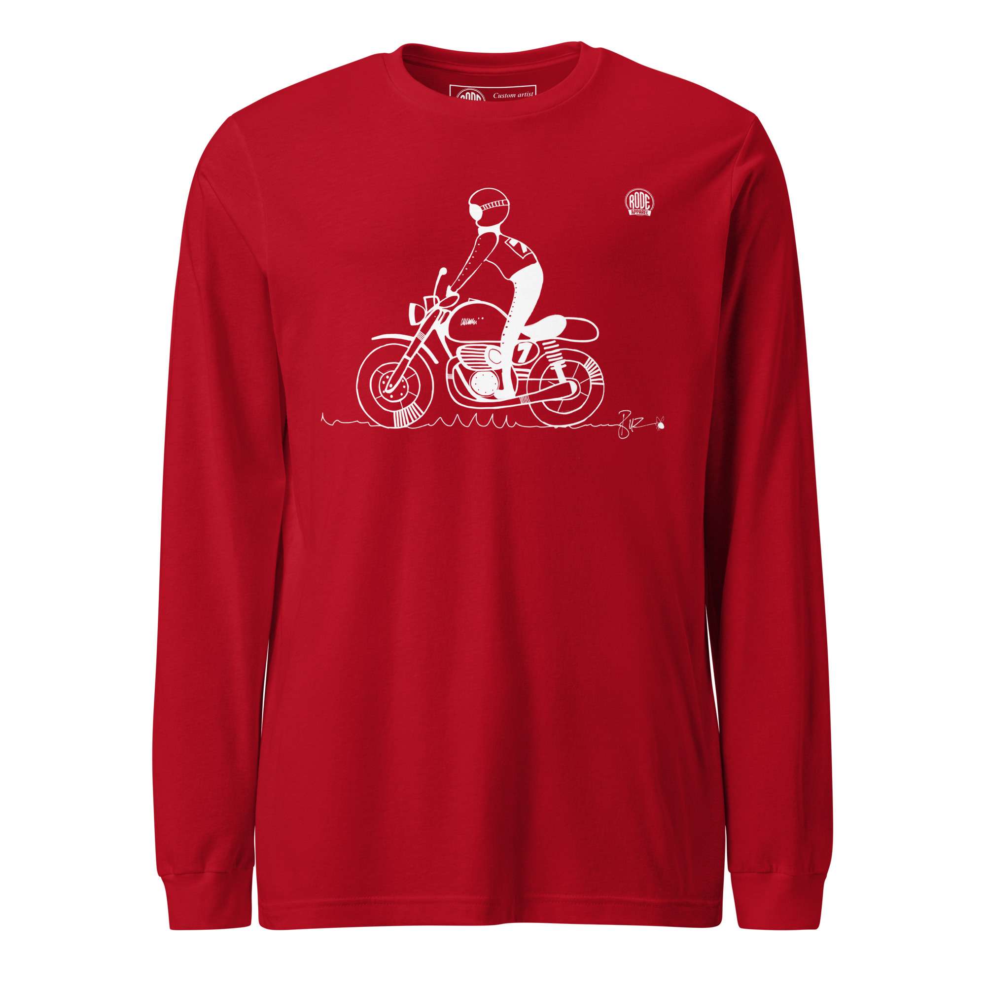 Stand long sleeve T-shirt Red