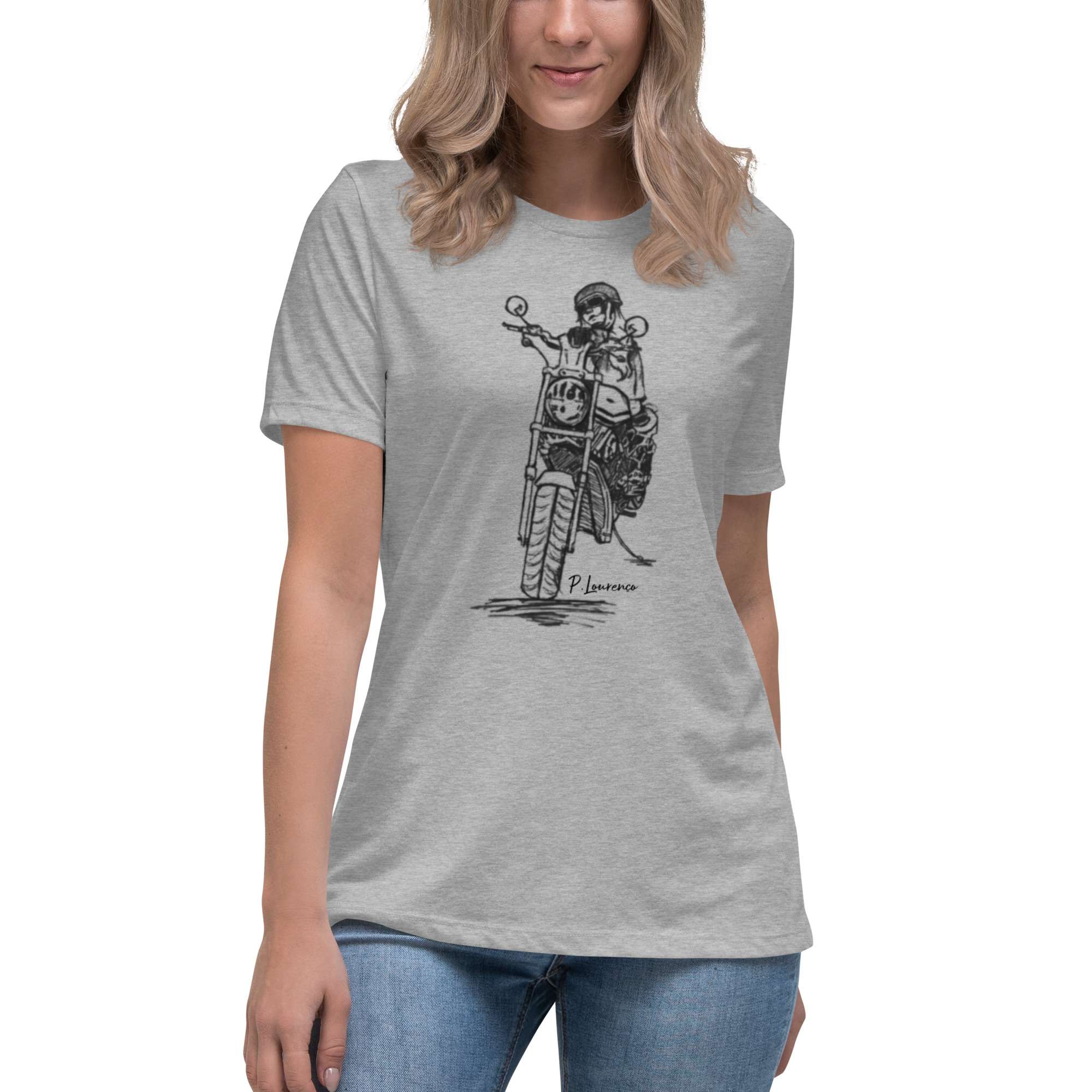  Biker Girl T-shirt Grey