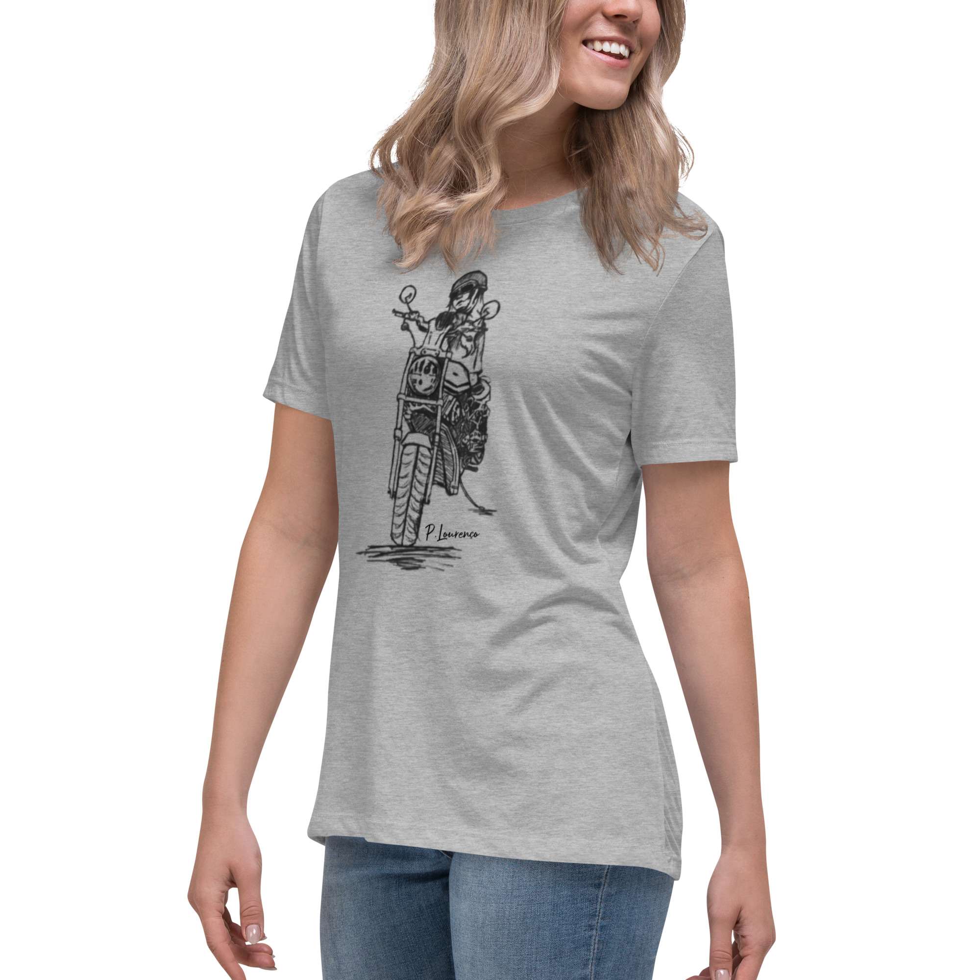  Biker Girl T-shirt Grey