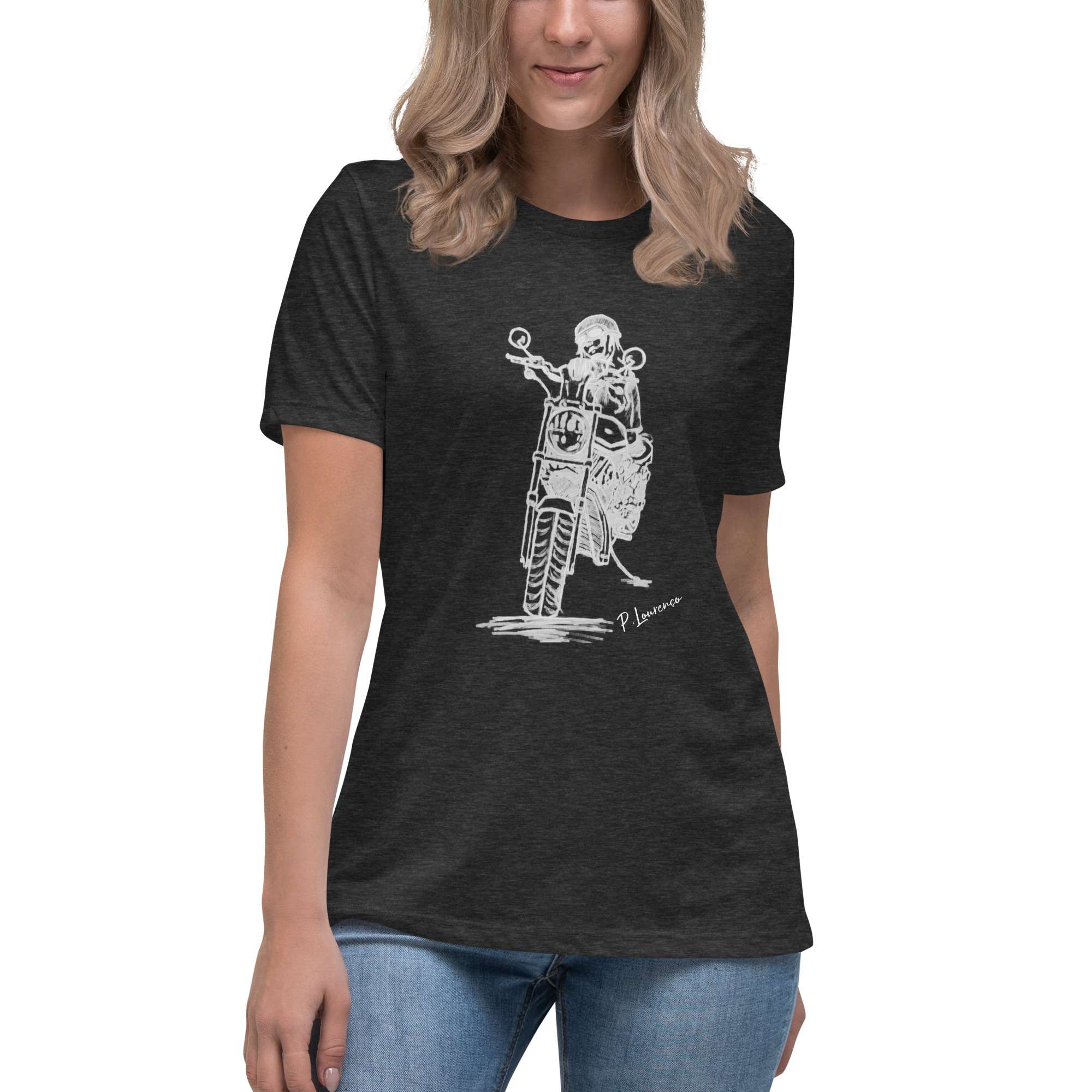 Biker Girl 2 T-shirt Grey