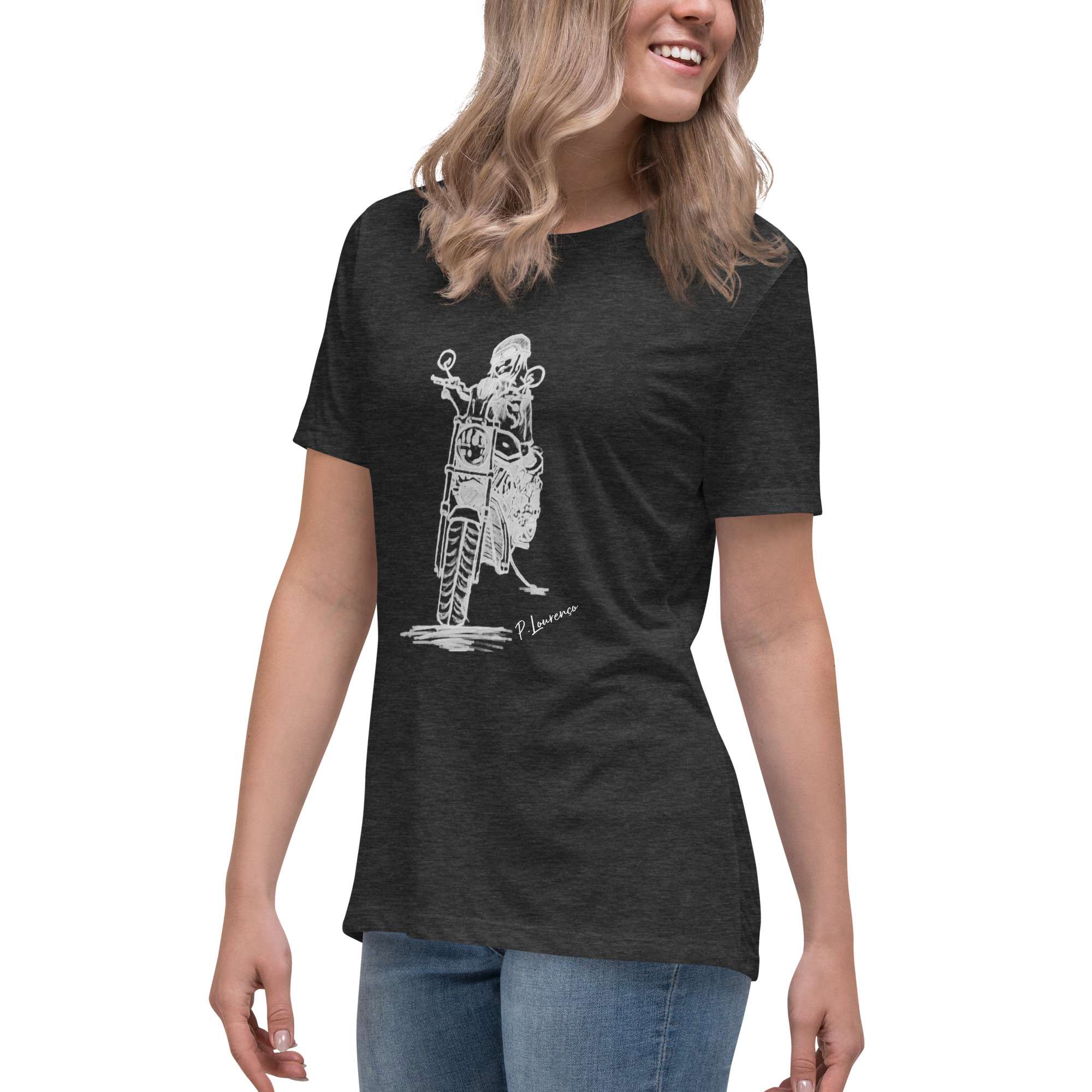 Biker Girl 2 T-shirt Grey