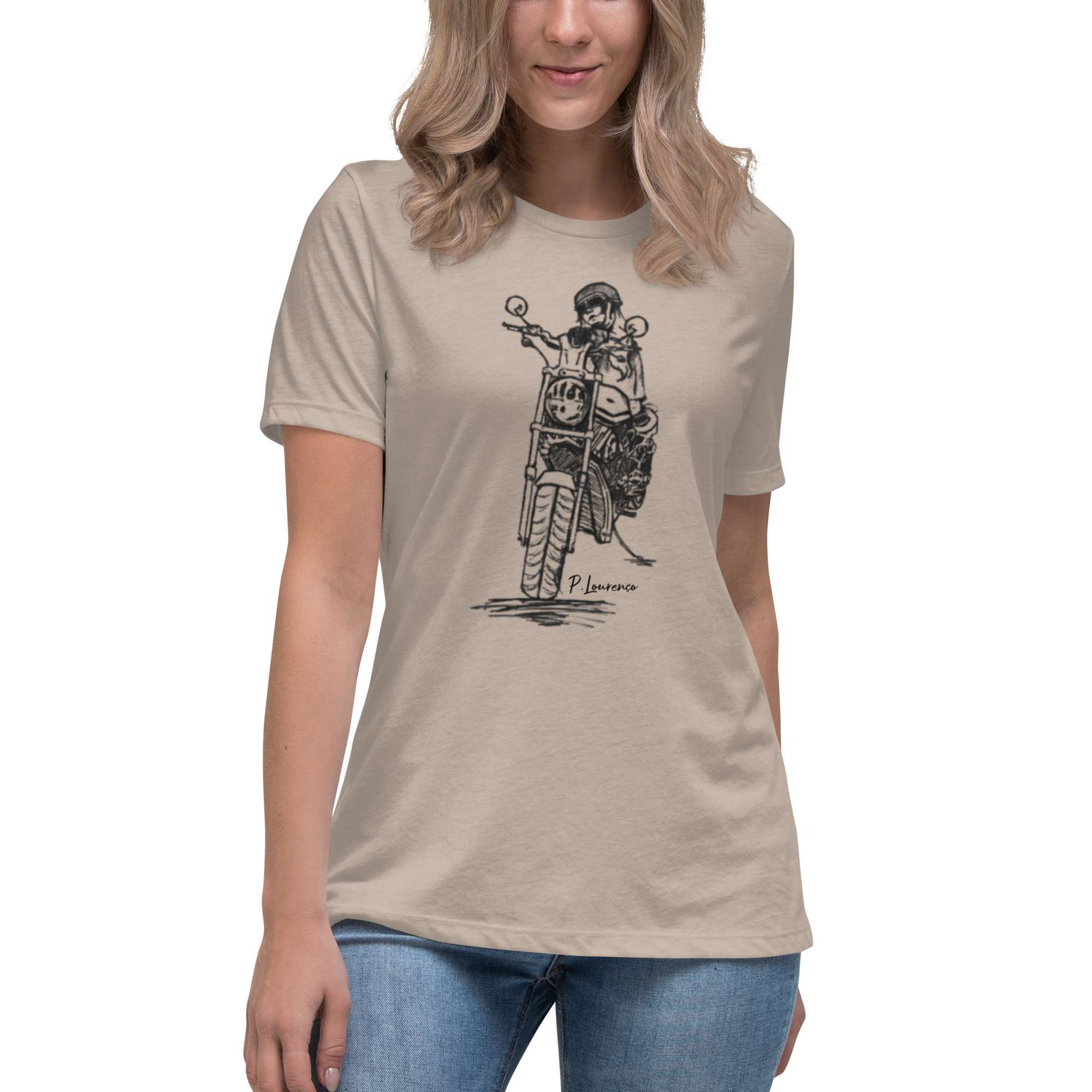  Biker Girl T-shirt Stone