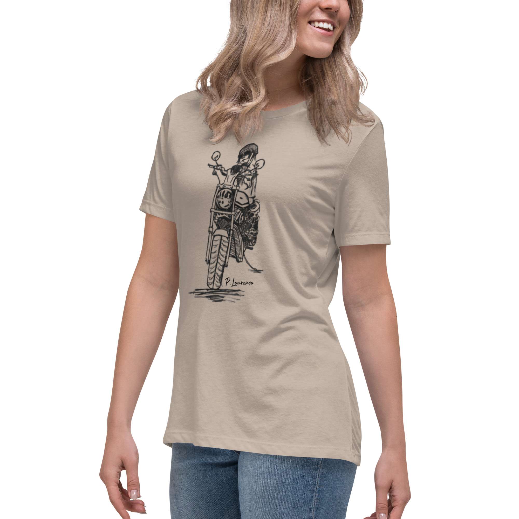  Biker Girl T-shirt Stone