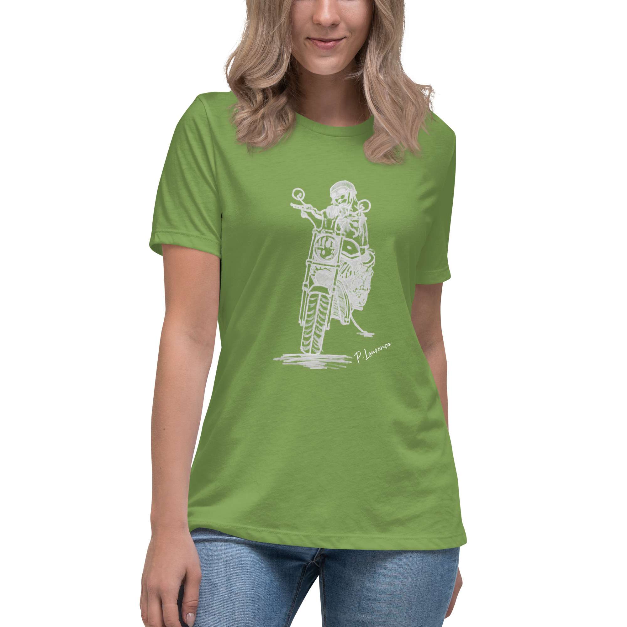 Biker Girl 2 T-shirt Leaf