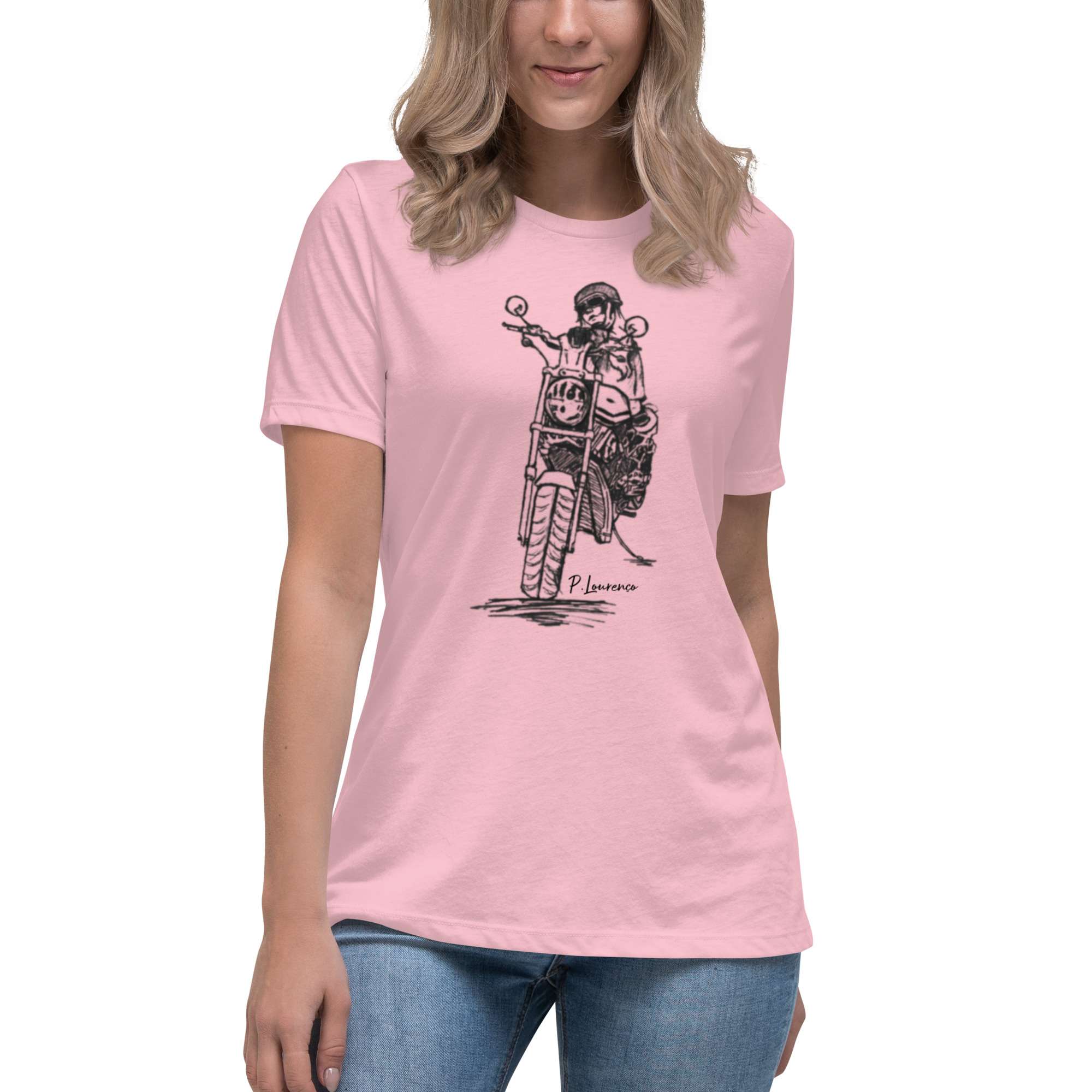  Biker Girl T-shirt Pink