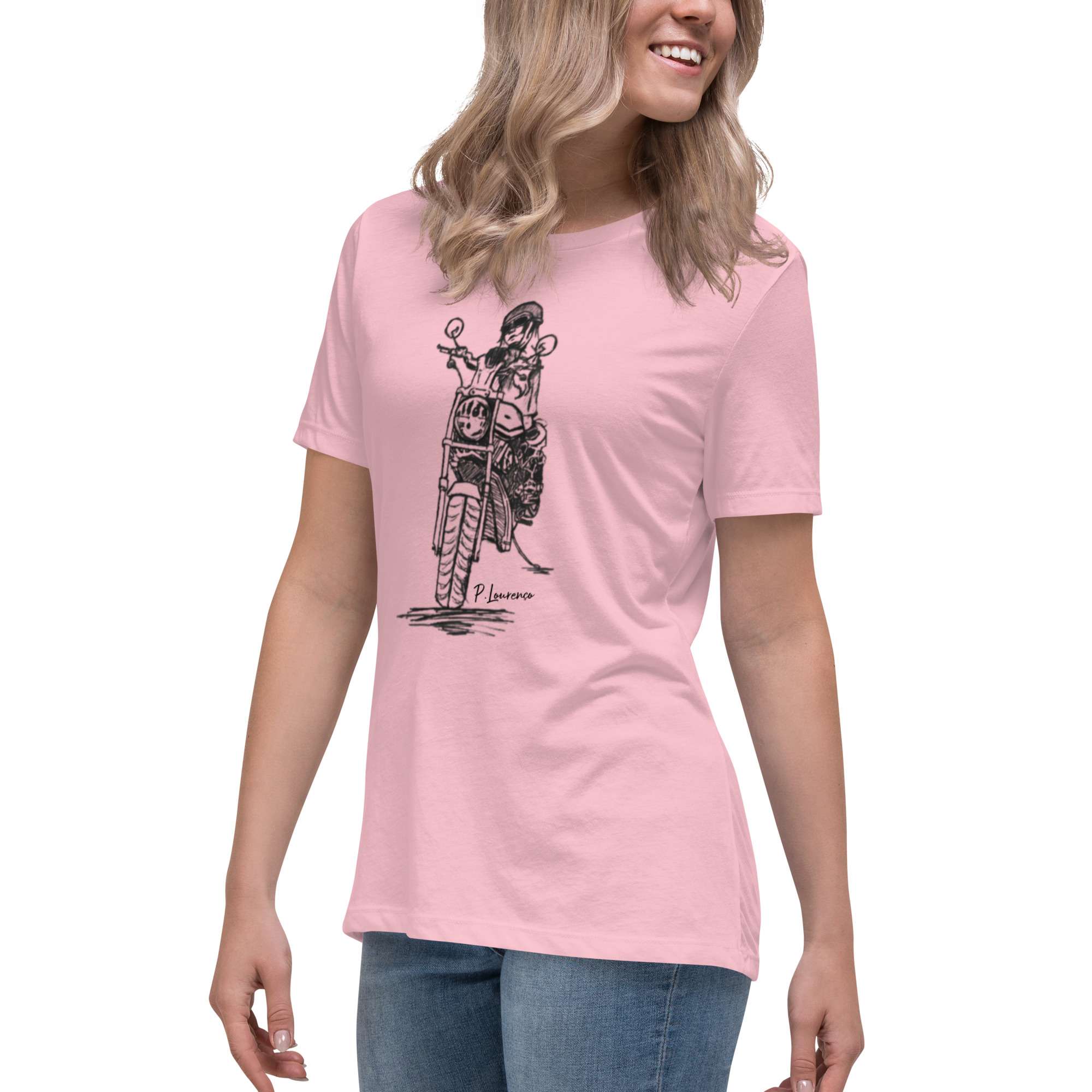  Biker Girl T-shirt Pink