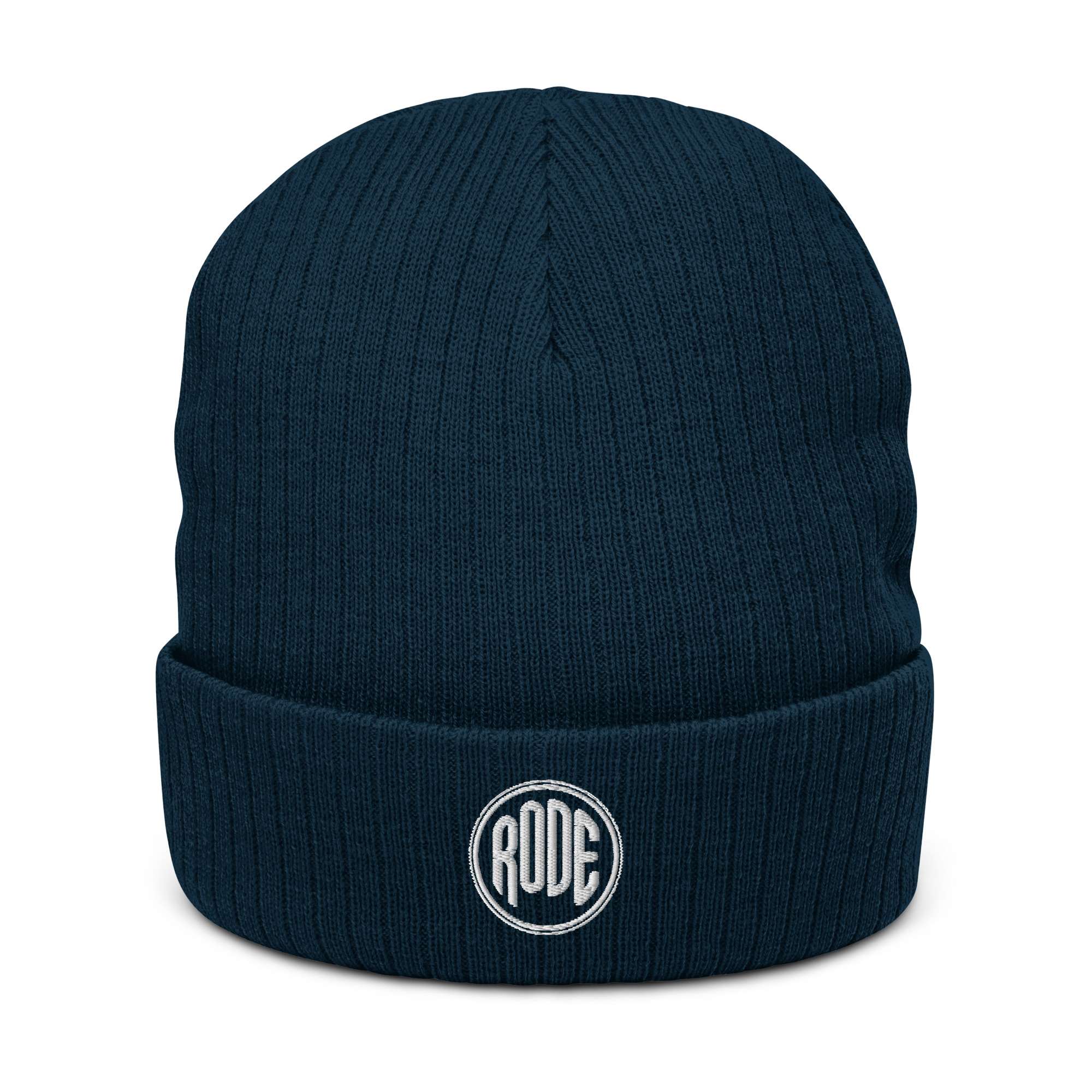 RODE Ribbed Beanie Navy